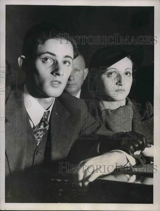 1935 Press Photo Phillips Sherishbrofsky & Mrs. Ida Marsch In Los Angeles Court - Historic Images