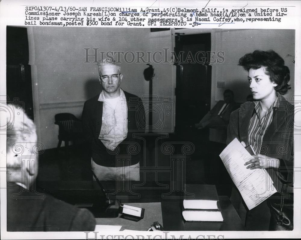 1960 Press Photo William A Grant Arraigned Before US Commission Joseph Karesh - Historic Images