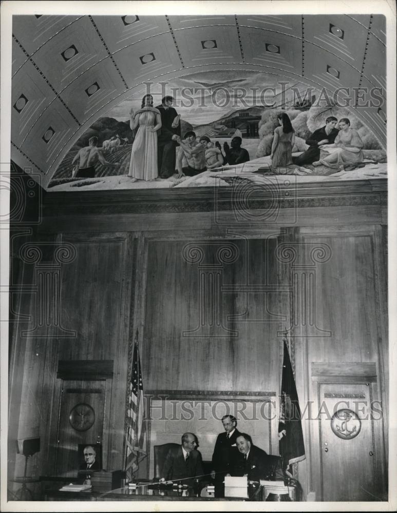 1937 Press Photo Wash.D.C. Justice Bldg painting of Assc Justice Harlan Stone - Historic Images