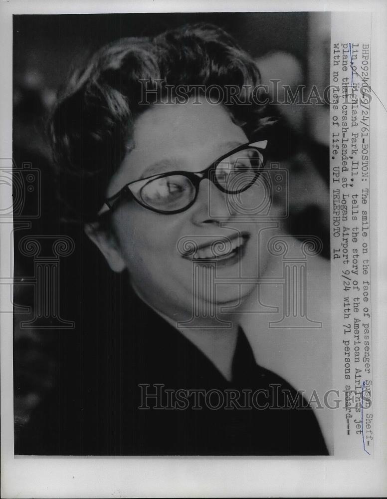 1961 Press Photo Boston, Susan Shefflin survived American Airlines crash - Historic Images