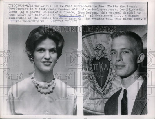 1962 Press Photo Gay Elizabeth Grant & Robert E. Lee After Wedding In Dayton - Historic Images