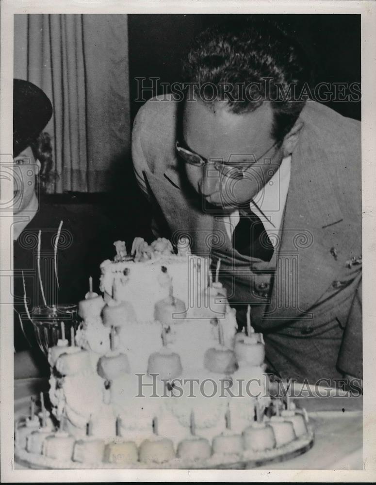 1939 Press Photo Payne Ratner Governor of Kansas on his birthday - Historic Images