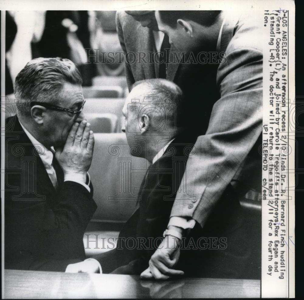 1960 Press Photo LA, Calif. Dr RB Finch, G Cooper, C Tregoff atty - Historic Images