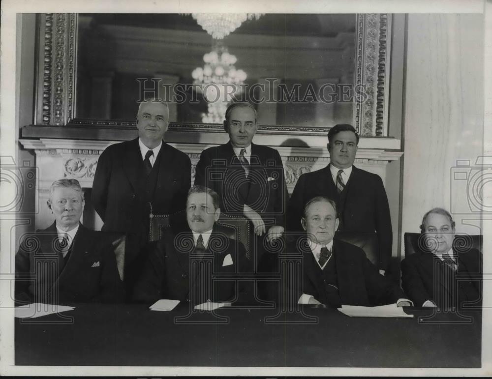 1931 Press Photo War Policies Commission Patrick J. Hurley, Lindley H. Hadley, - Historic Images