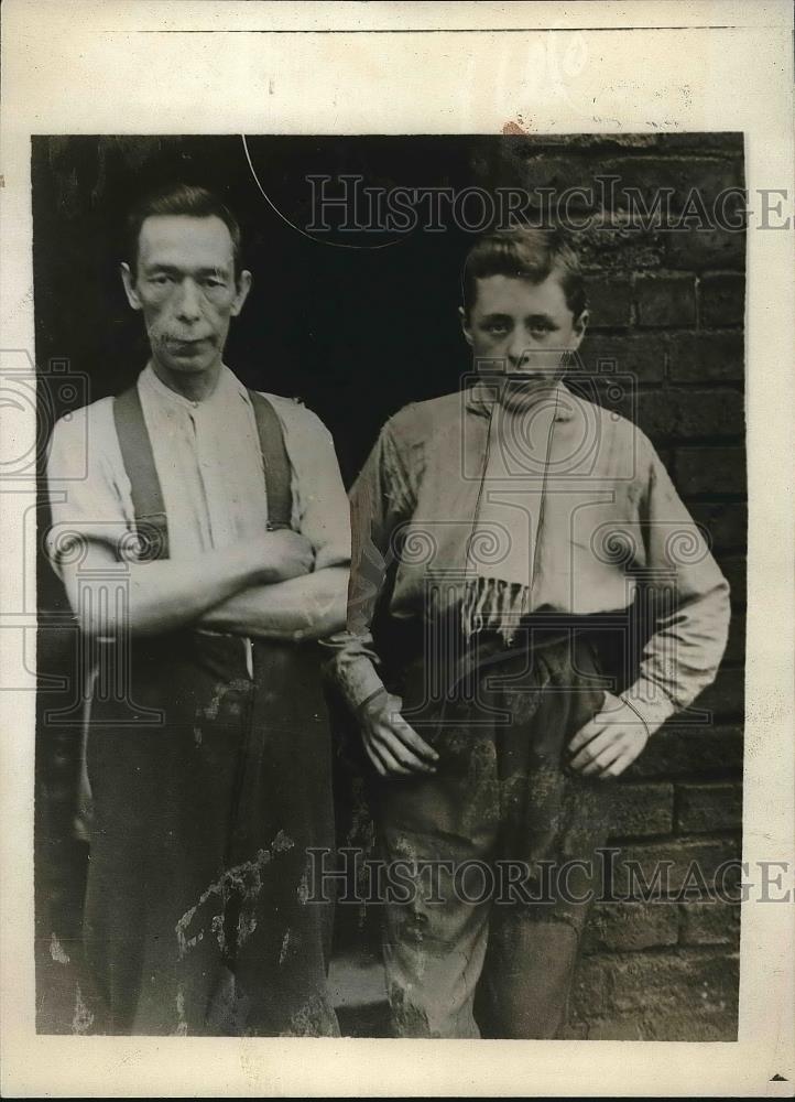 1929 Press Photo Leonard Charles Gray Reed and his step-father Charles Reed - Historic Images