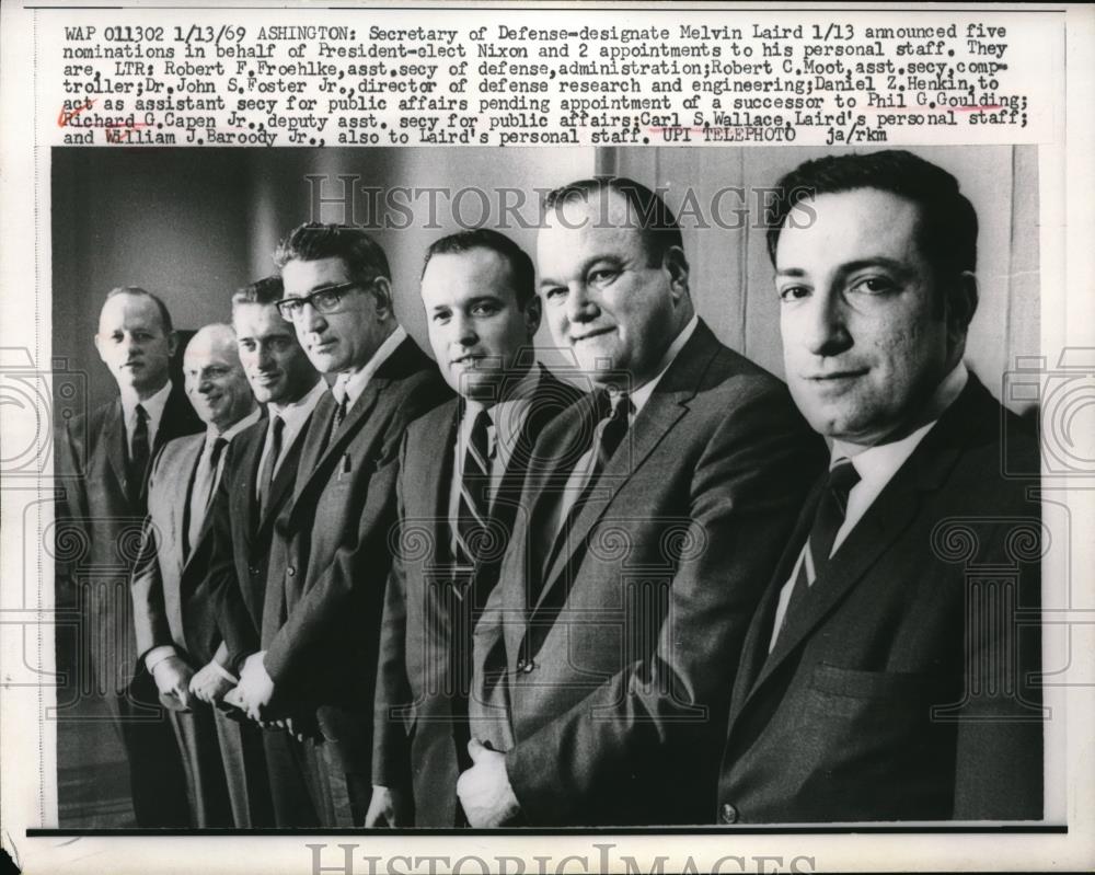 1969 Press Photo D.C. Pres. staff, RF Froehlke,Rc Moot,Dr JS Foster Jr,DHenkin - Historic Images