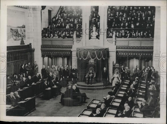 1940 Press Photo Lord Tweedsmuir, Gov Gen at Canadian Parliament session - Historic Images