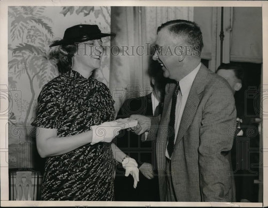 1936 Press Photo Natl Committe from Mo. Mrs Joan Wyeth & Arthur Curtis - Historic Images