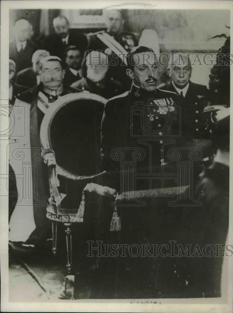 1930 Press Photo Spanish King Alfonso at funeral of Gen Primo de Rivera in paris - Historic Images
