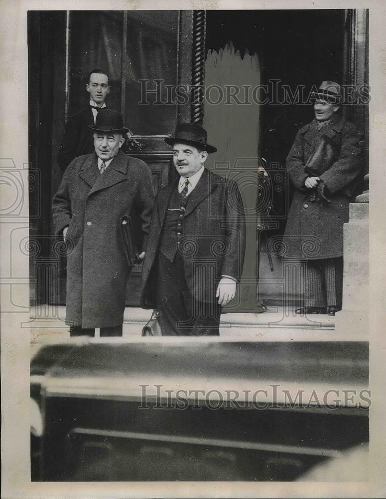 1932 Press Photo Premier Edouard Herriot &amp; Germain Martin, French Minister - Historic Images