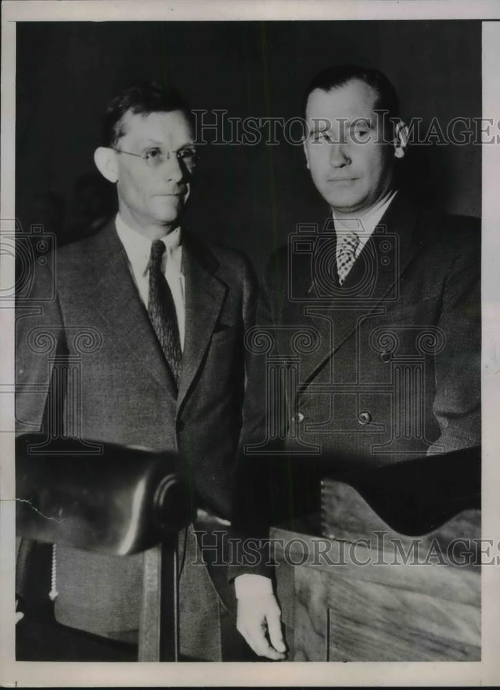 1936 Press Photo Charles H. Hope, Public Defender William Swanson, Murder Trial - Historic Images