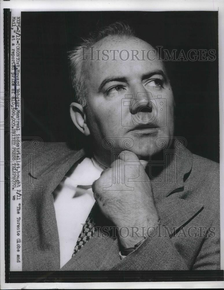 1955 Press Photo Toronto, Howard Webster buys &quot;The Toronto mail&quot; newspaper - Historic Images