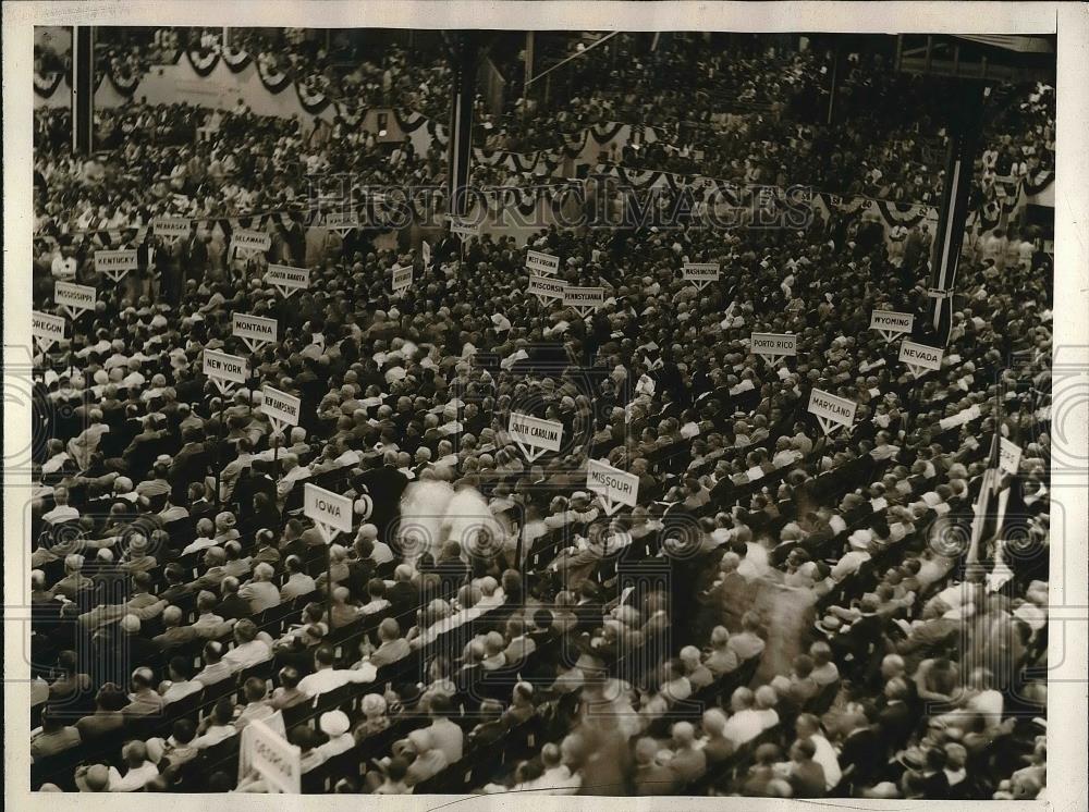 Press Photo Delegates at Democratic Natl Convention - Historic Images