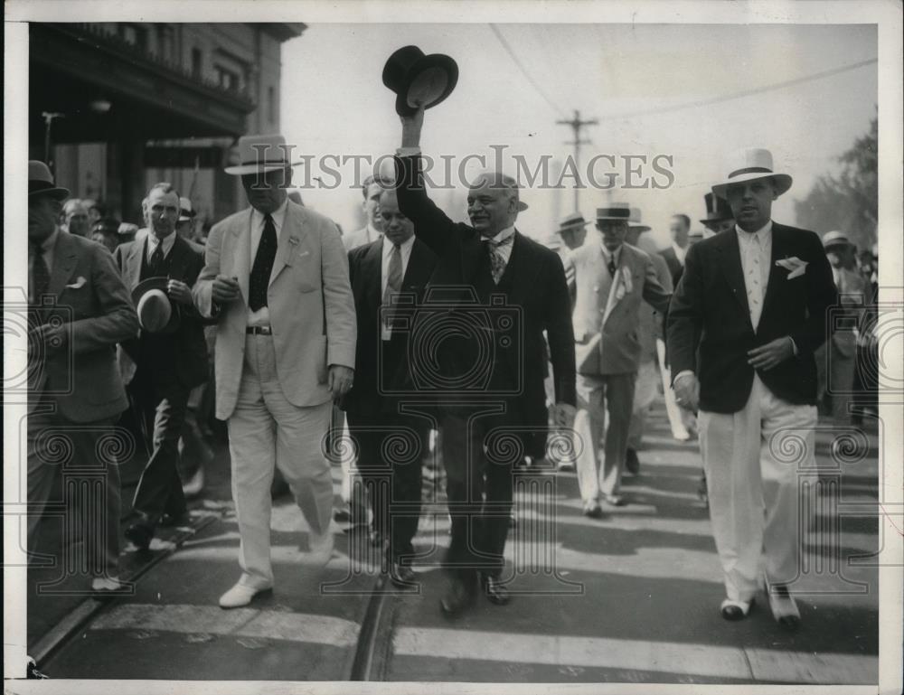1932 Press Photo La, Calif. Olympiad pres Wm May Garland, Chas Curtis,Capt Hines - Historic Images