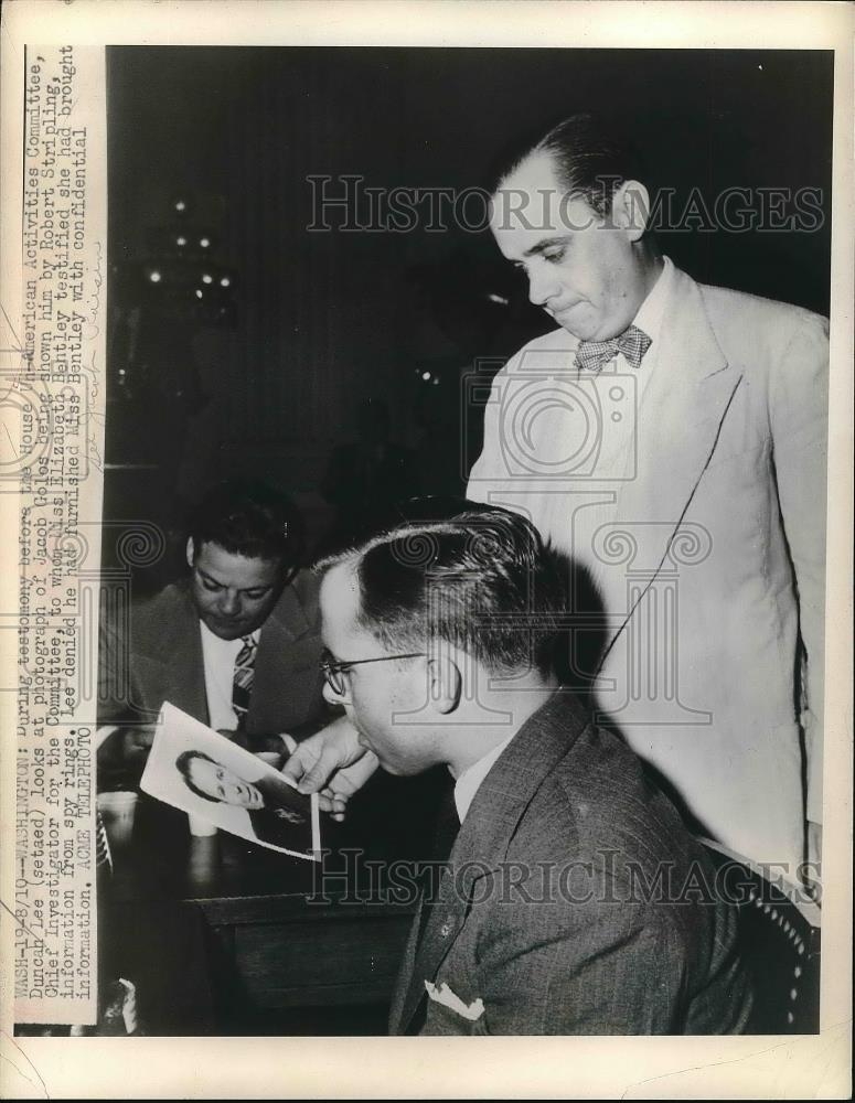 1948 Press Photo Duncan Lee testifies for House Unamerican Activities Committee - Historic Images