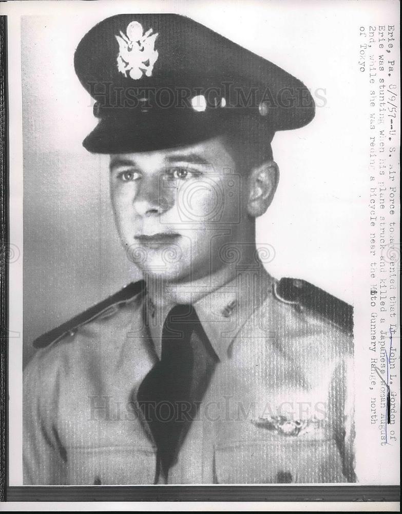 1957 Press Photo Air Force Lt. John Gordon accidentally kills civilian woman - Historic Images
