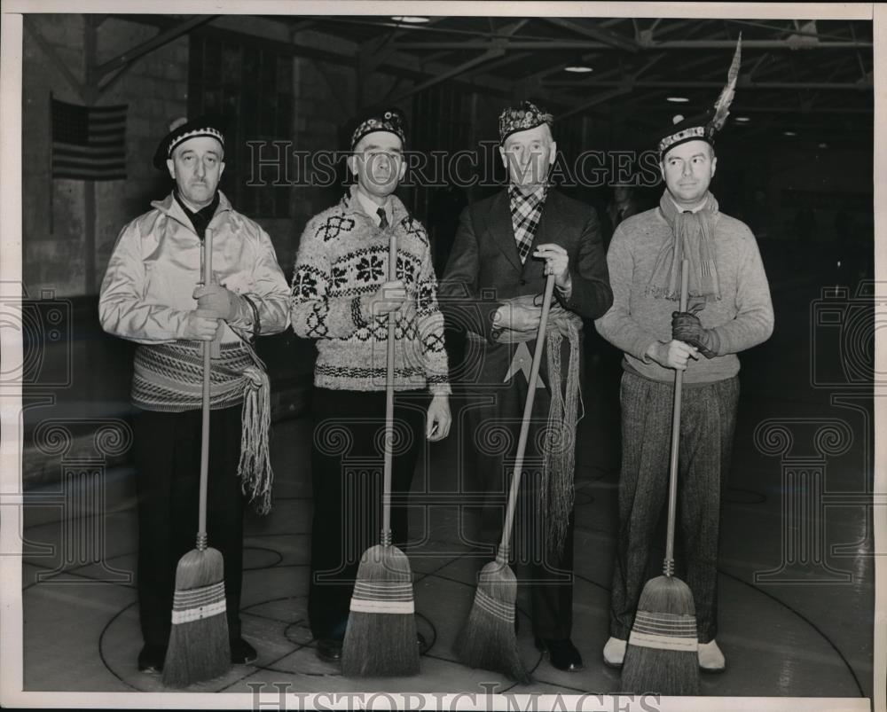1938 Press Photo Mt Hope, NY Jubilee of Curling, De Guiser,Blanchett,Bell,Hahn - Historic Images