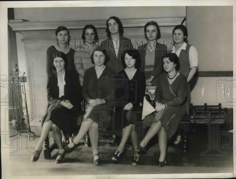1930 Press Photo Barnard College Students, Meehan, McKenzie, Genben, Stielberg - Historic Images