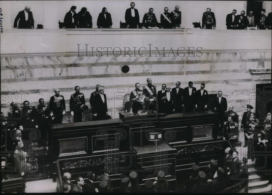 1936 Press Photo King George Addresses Parliament, Crown Prince Paul, Demertsis - Historic Images