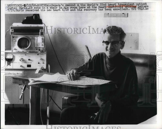 1968 Press Photo Canada Heart Transplant Gaetan Paris - Historic Images