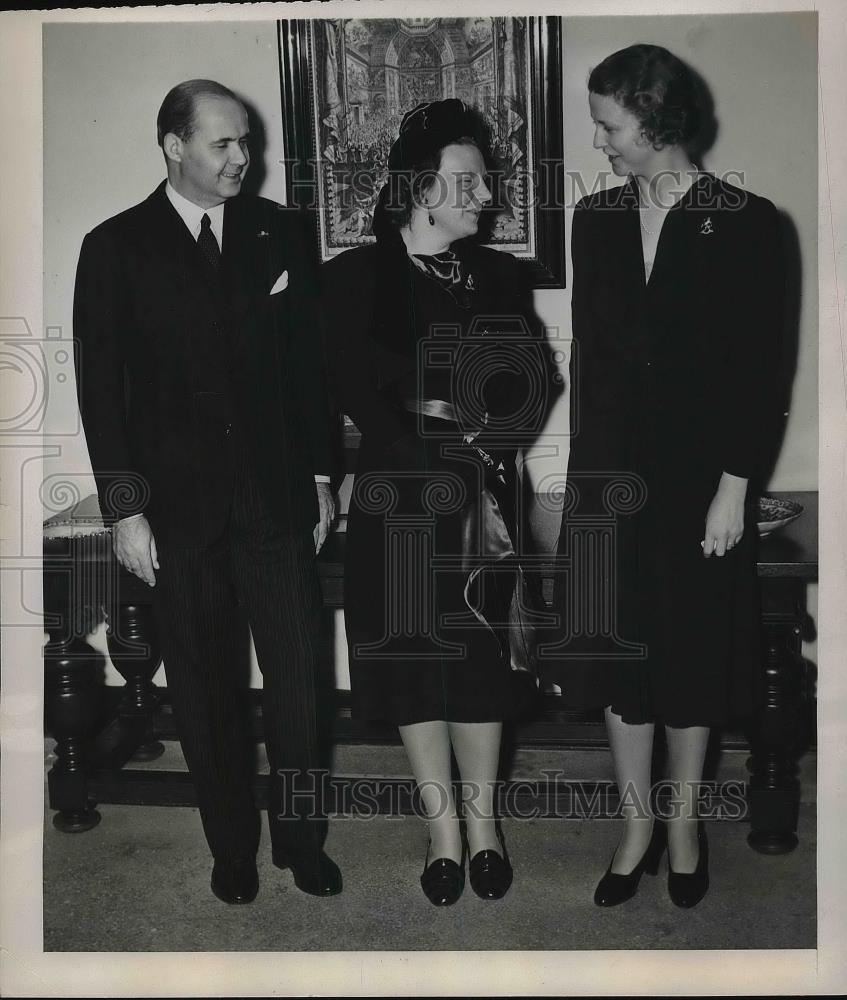 1940 Press Photo Dutch Minister Dr&amp; Mrs A Loudon,Princess Juliana visit D.C. - Historic Images