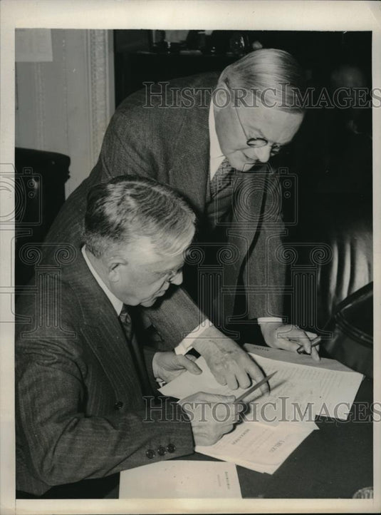 1940 Press Photo Director of the Census William L. Austin Sen. Wallace H. Wite - Historic Images