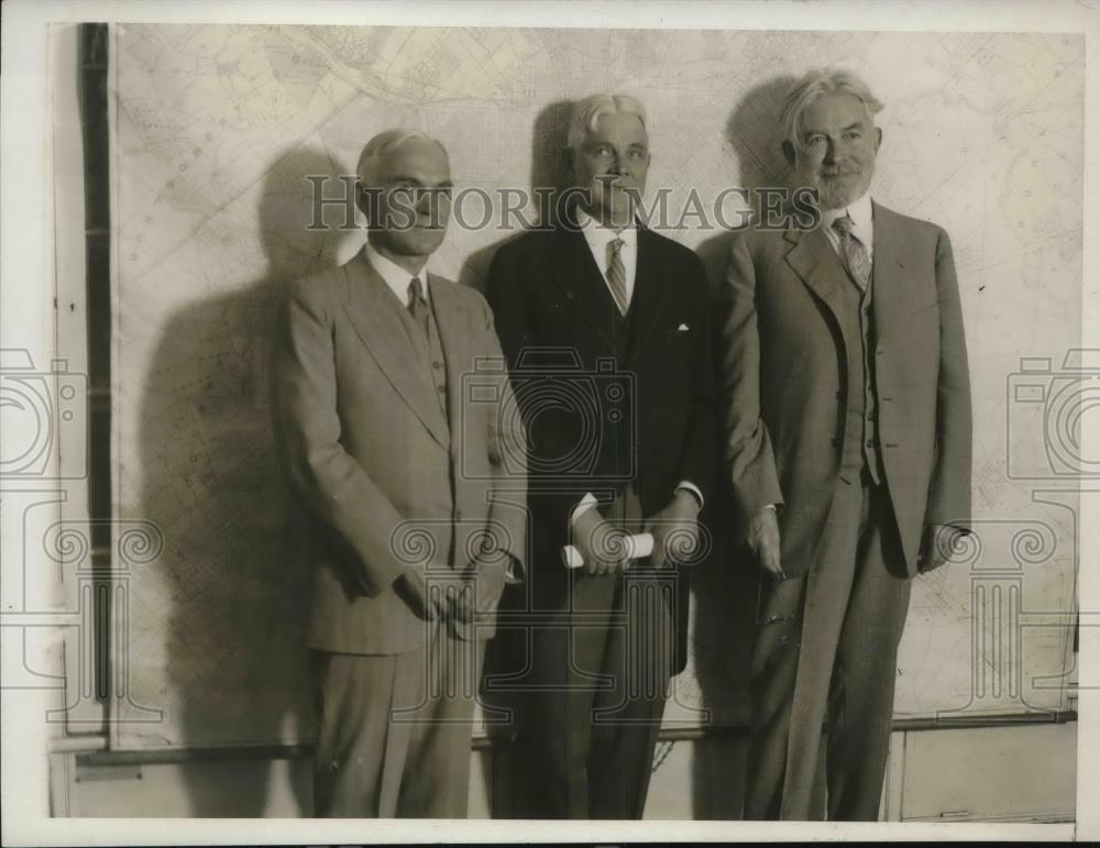 1930 Press Photo NOrman ROthwell, Henry Doherty and Mr J. Jayward at ceremony - Historic Images