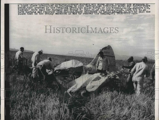 1960 Press Photo Flight plane crash Los Gatos Ca Trevor R. Bell - Historic Images