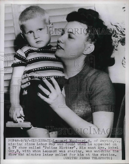 1953 Press Photo Cinncinati, Oh Mrs mabel Coy & nephew Leo Woodward - Historic Images