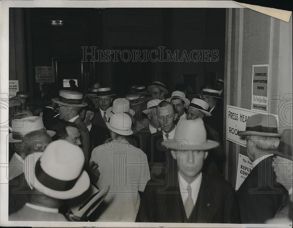 1932 Press Photo Congress Hotel on Eve of Republican Convention in Chicago - Historic Images