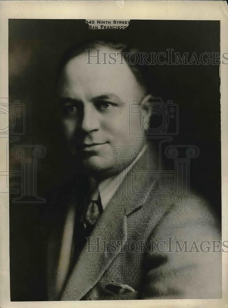 1929 Press Photo O.H. MacPherson, sec of San Diego Chamber of Commerce - Historic Images