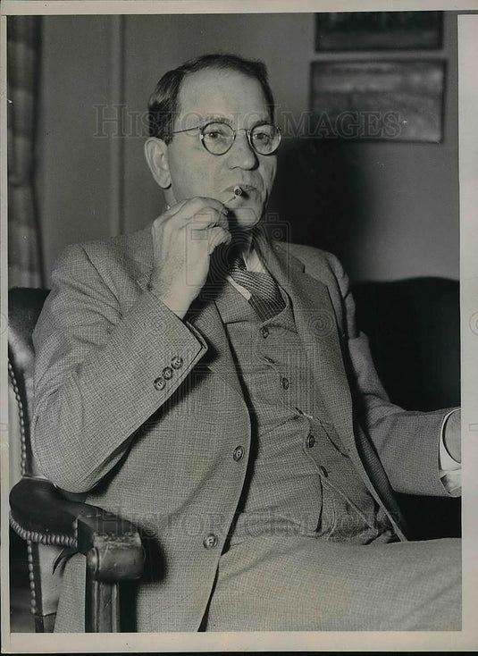 1936 Press Photo Max Zaritsky, Pres. of United Hatters Millinery Workers Union - Historic Images