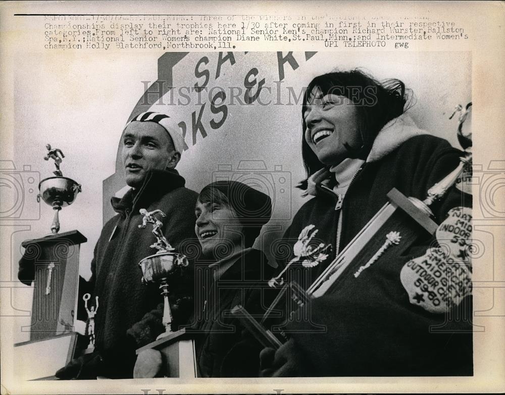 1966 Press Photo Senior Men&#39;s Champion Richard Wurster &amp; Women&#39;s Champion - Historic Images