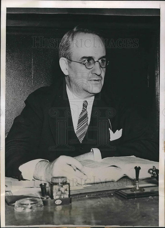 1938 Press Photo Justice of Peace Louis L. Hicks in St. Louis court - Historic Images