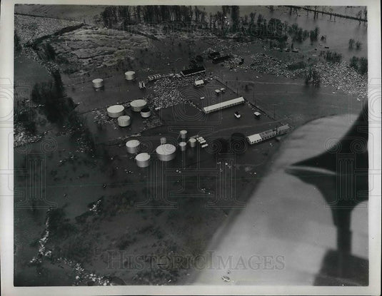 1936 Press Photo Aerial view of Trenton, N.J flooded by Delaware River - Historic Images