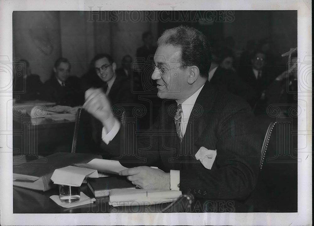 1937 Press Photo Judge Ferdinand Pecora Testifies Before Senate Judiciary - Historic Images