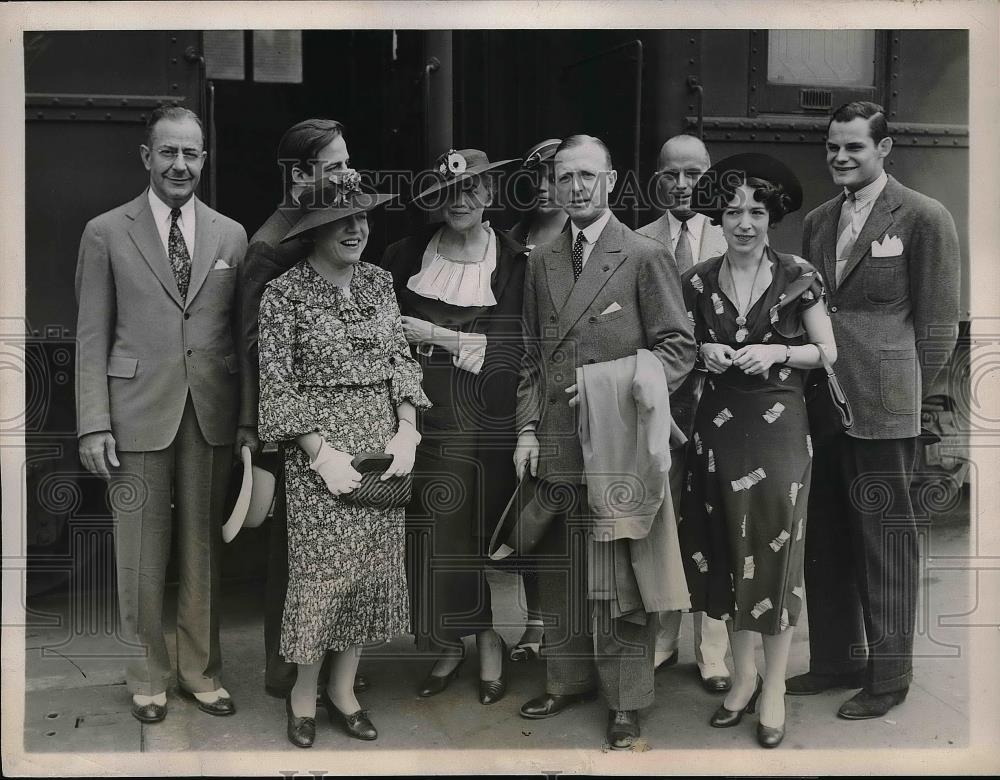 1936 Press Photo Ruth Bryan Rohde U.S. Minister To Denmark Greeted By Members - Historic Images