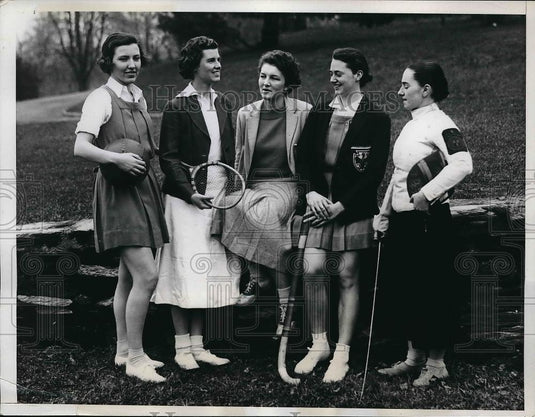 1935 Press Photo Bryn Mawr College, B Faeth,P Little,F Porcher,E Kent,P Manship - Historic Images