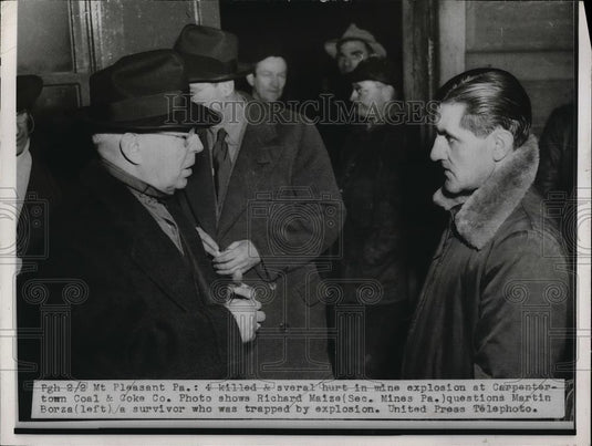 1952 Press Photo Mt Pleasant, Pa Coal & Coke mine, Richard Maize, MBorza - Historic Images