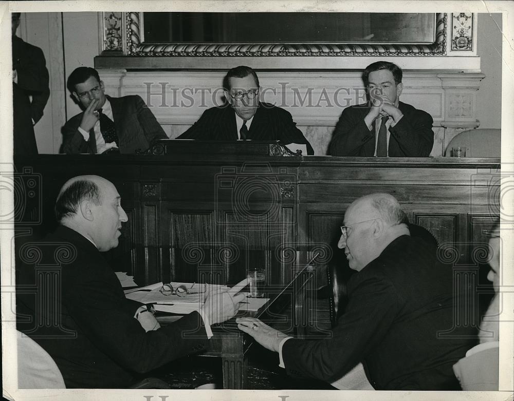 1942 Press Photo Senate Edu &amp; Labor Comm. Dr M Fishbein, HJ Kaiser,FP weber - Historic Images