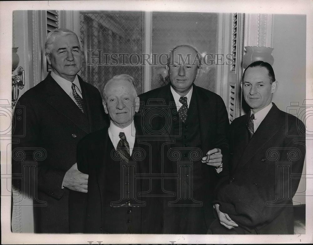 1937 Press Photo D.C. Jessie Jones,Sen C Glass, Rep R Doughton,M St Eccles - Historic Images