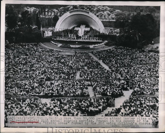 1949 Press Photo Hollywood Bowl in Calif. 29th Easter Sunrise service - Historic Images