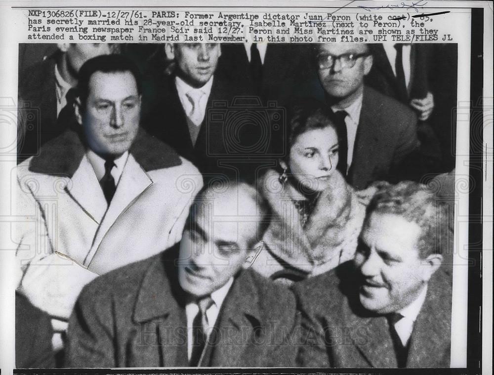 1961 Press Photo Former Argentine President Juan Peron in Paris - Historic Images