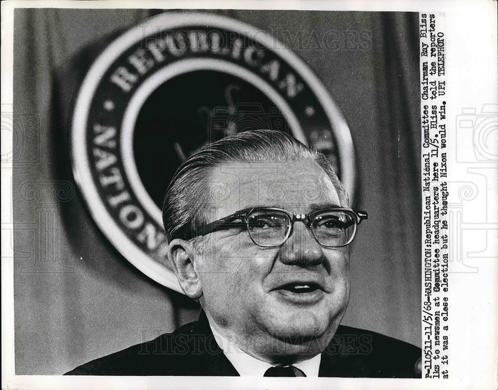 1969 Press Photo Republican National Committee Chairman Ray Bliss - Historic Images