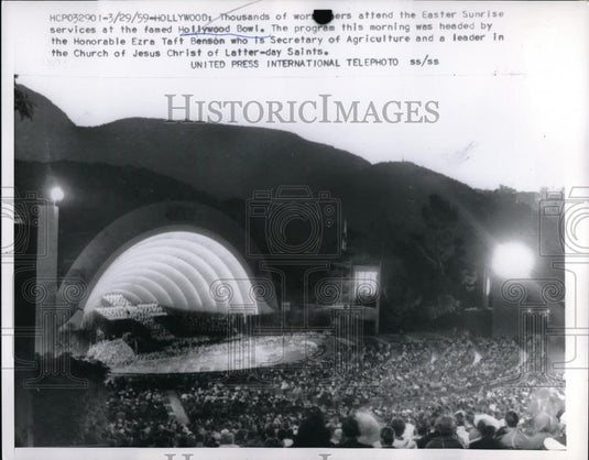 1959 Press Photo Easter Sunrise service at Calif Hollywood Bowl - neb48796 - Historic Images