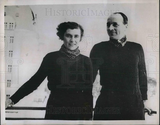1936 Press Photo Comte Jean De Gaillar De La Valdene French Count Pilot WW - Historic Images