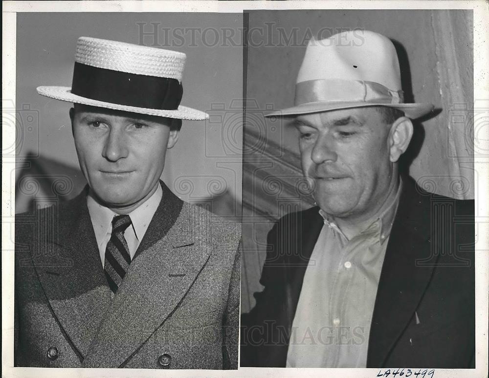 1938 Press Photo W.J. Clark and John Adams, Arrested on Mystery Tunneling - Historic Images