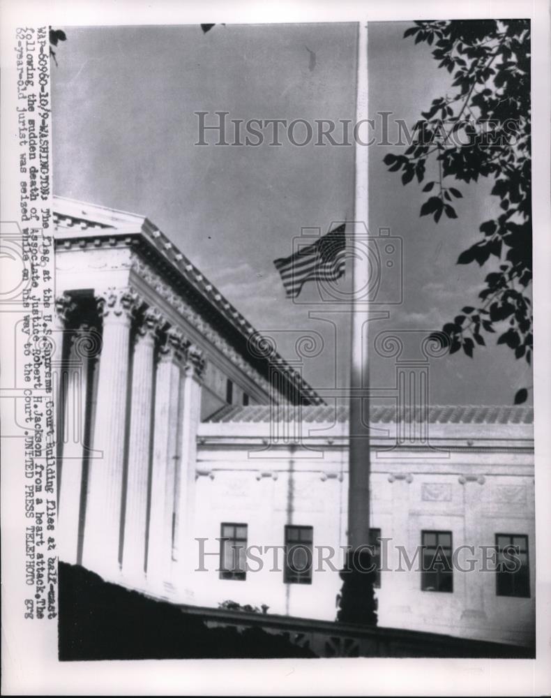 1964 Press Photo , flag at half mast for RH JacksonSupreme Court building in D.C - Historic Images