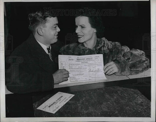 1947 Press Photo Robert J. Riley and Kathleen E. Margetta, Blind Couple to Marry - Historic Images