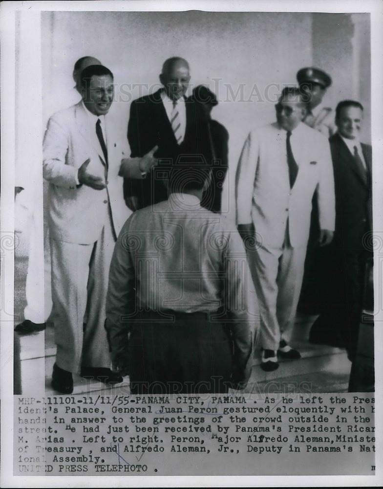 1955 Press Photo Presidents Palace Gen. Juan Peron Panama City - Historic Images